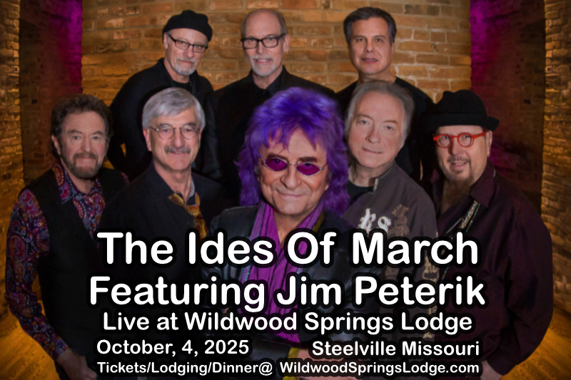 The Ides of March, Featuring Jim Peterik, Wildwood Springs Lodge, Oct. 4, 2025. Steelville Mo.